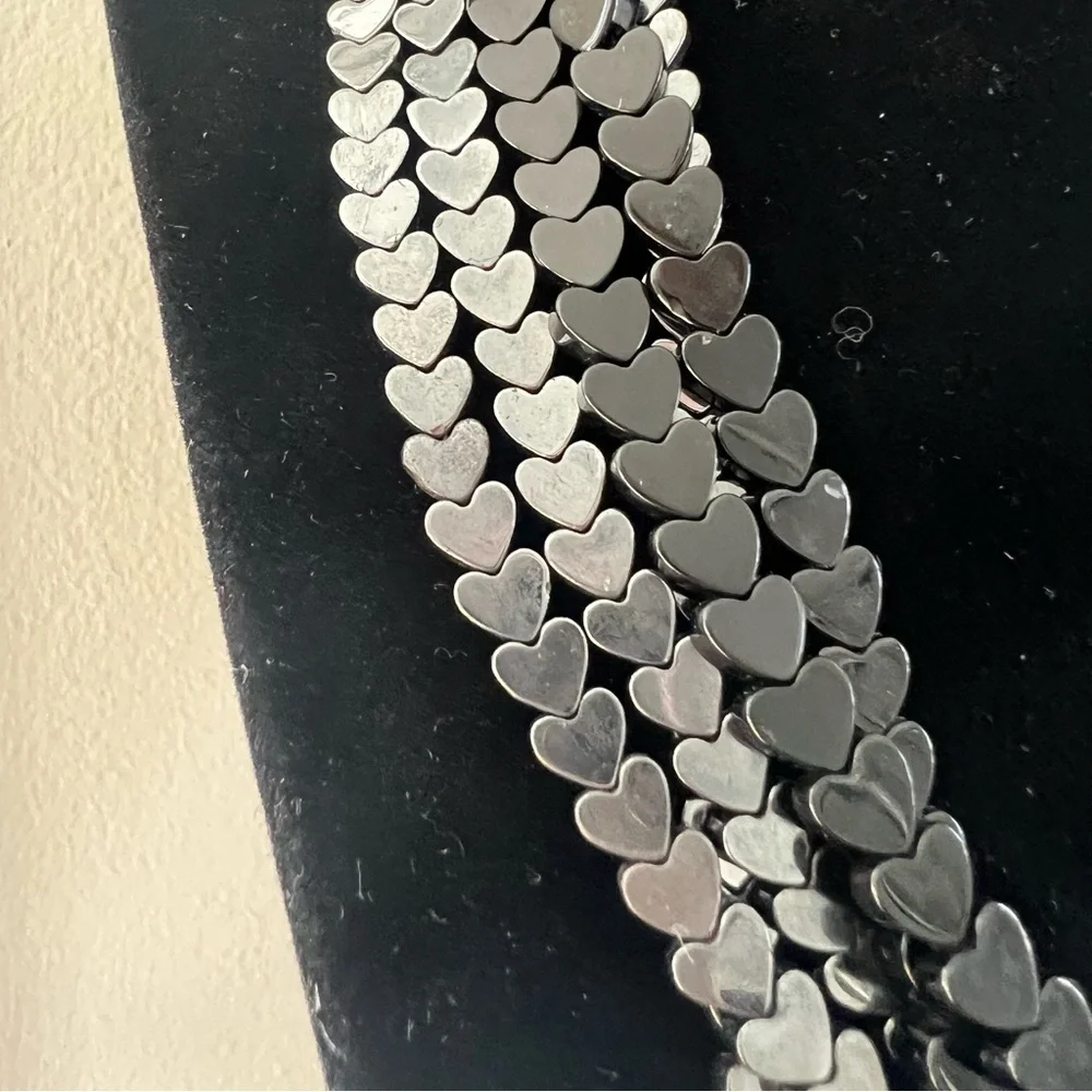 Tiffany & Co. 18k Heart Shaped Hematite and Onyx Torsade Necklace RARE